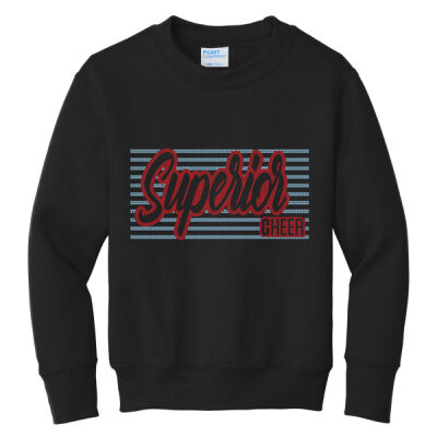 Superior with blue stripes - Youth Core Fleece Crewneck Sweatshirt Thumbnail