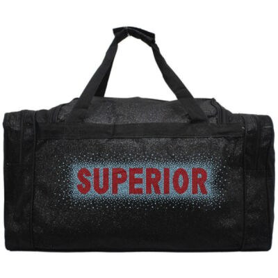 Red Superior and Name With Blue Scatter - Glitter Canvas Duffle Bag Thumbnail