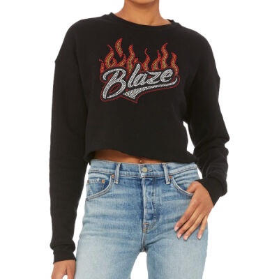 Blaze with Superior Sleeve - Women's Crop Fleece Crewneck Sweatshirt Thumbnail