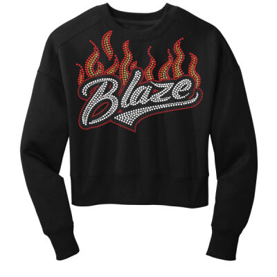 Blaze with Superior Sleeve - Women's Perfect Weight ® Fleece Cropped Crew Thumbnail