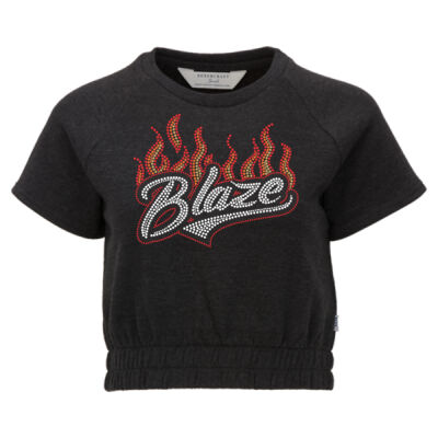 Blaze - Women's French Terry Short Sleeve Cropped Crewneck Sweatshirt Thumbnail