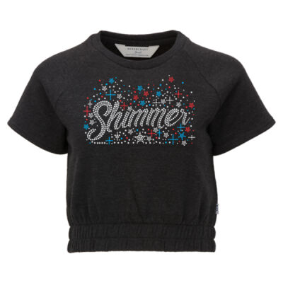 Shimmer  - Women's French Terry Short Sleeve Cropped Crewneck Sweatshirt Thumbnail