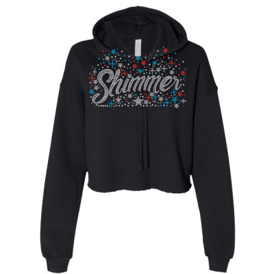 Shimmer with Superior Sleeve - Women's Crop Fleece Hoodie Sweatshirt Thumbnail