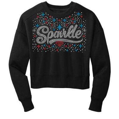 Sparkle with Superior Sleeve - Women's Perfect Weight ® Fleece Cropped Crew Thumbnail