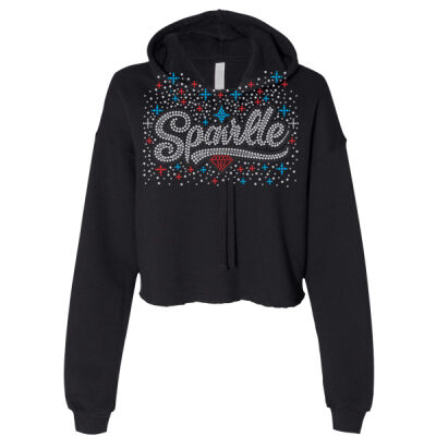 Sparkle with Superior Sleeve - Women's Crop Fleece Hoodie Sweatshirt Thumbnail