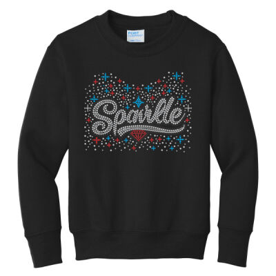 Sparkle with Superior Sleeve - Youth Core Fleece Crewneck Sweatshirt Thumbnail
