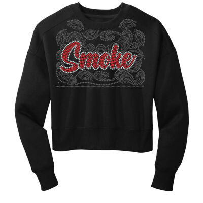 Smoke with Superior Sleeve - Women's Perfect Weight ® Fleece Cropped Crew Thumbnail