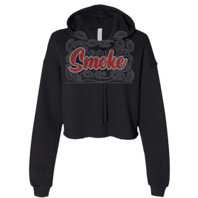 Smoke with Superior Sleeve - Women's Crop Fleece Hoodie Sweatshirt Thumbnail