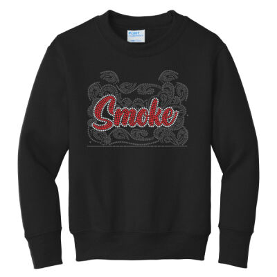 Smoke with Superior Sleeve - Youth Core Fleece Crewneck Sweatshirt Thumbnail