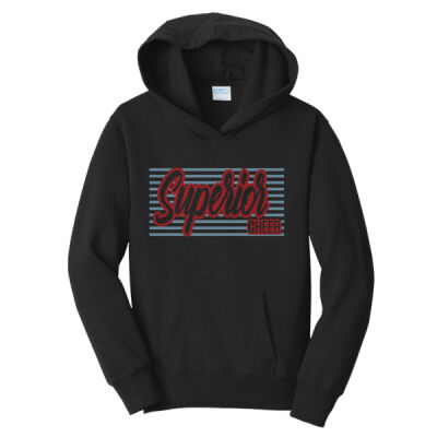 Superior Cheer Stripes - Youth Fan Favorite Fleece Pullover Hooded Sweatshirt Thumbnail