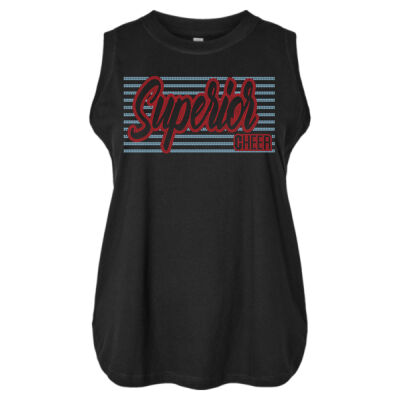 Superior Cheer Stripes - Women's Curvy Relaxed Fine Jersey Tank Thumbnail