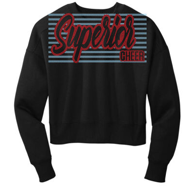 Superior Cheer Stripes - Women's Perfect Weight ® Fleece Cropped Crew Thumbnail