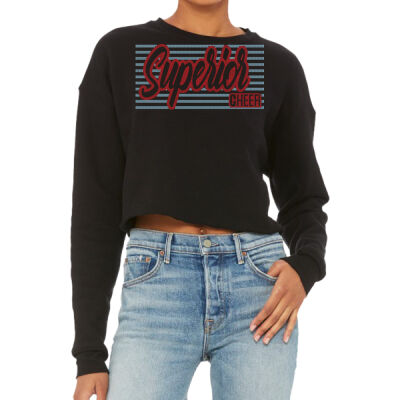 Superior Cheer Stripes - Women's Crop Fleece Crewneck Sweatshirt Thumbnail