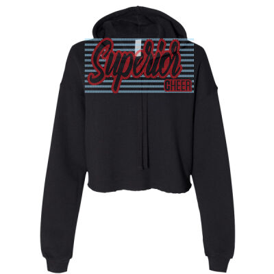 Superior Cheer Stripes - Women's Crop Fleece Hoodie Sweatshirt Thumbnail
