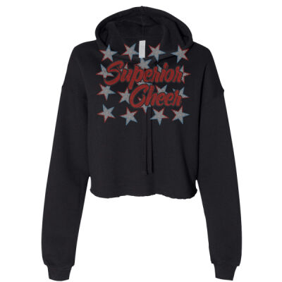 Superior Cheer with Stars - Women's Crop Fleece Hoodie Sweatshirt Thumbnail