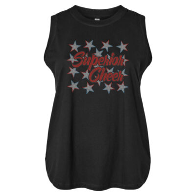 Superior Cheer with Stars - Women's Curvy Relaxed Fine Jersey Tank Thumbnail