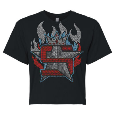 Superior Logo with Flames - Girls Crop Top Thumbnail