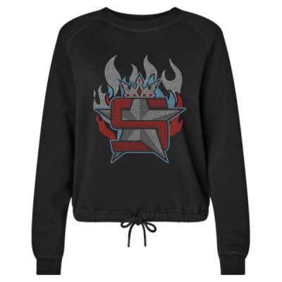 Superior Logo with Flames - Women's Relaxed 3-End Boxy Fleece Crewneck Sweatshirt Thumbnail