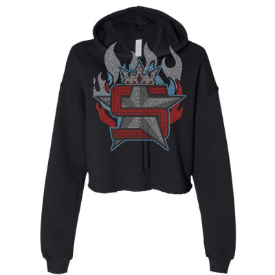 Superior Logo with Flames - Women's Crop Fleece Hoodie Sweatshirt Thumbnail