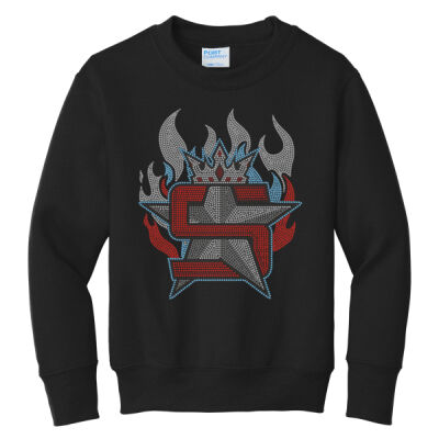 Superior Logo with Flames - Youth Core Fleece Crewneck Sweatshirt Thumbnail