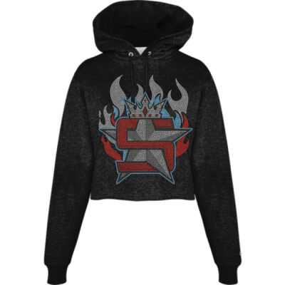 Superior Logo with Flames - Powerblend® Fleece Cropped Hoodie Thumbnail