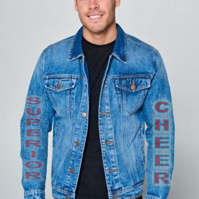 Superior Logo with Superior Cheer Sleeves - Men's Denim Jacket Thumbnail